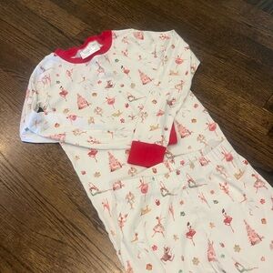 Charming Holiday Kids Pajama Set in Red and White